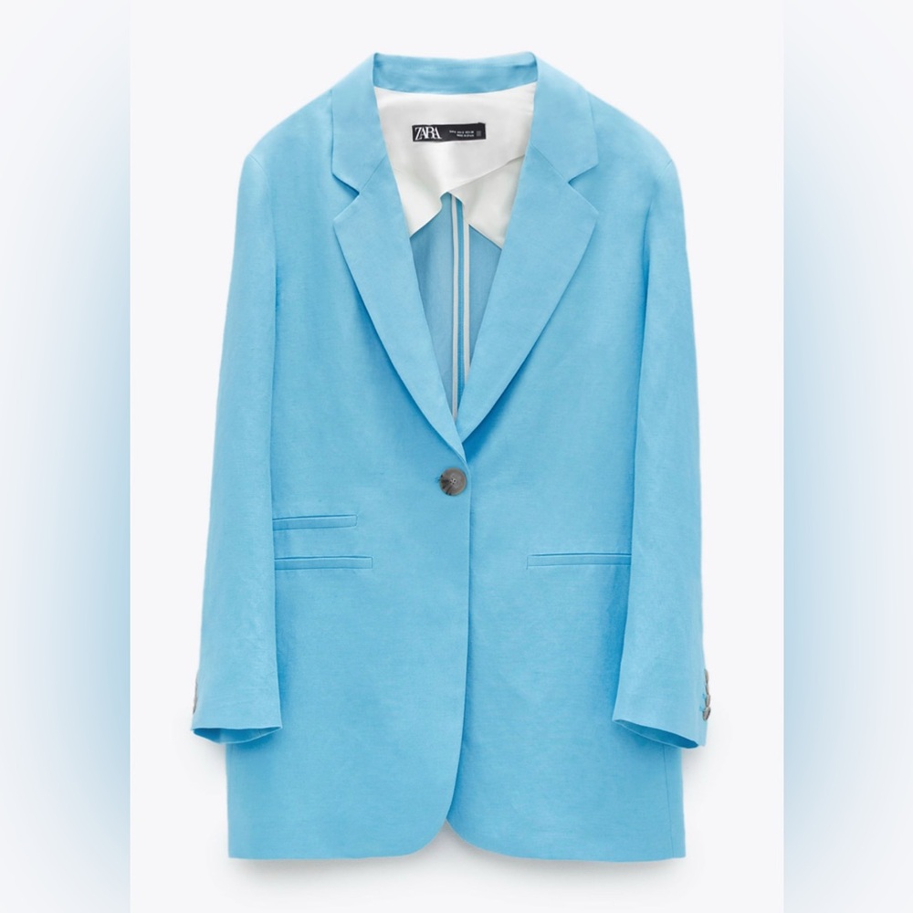 ZARA line oversized Women's Blue Blazer S